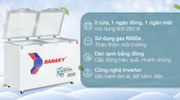 Sanaky Inverter 260 lít VH-3699W4K 260 lít