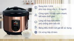 BlueStone Nồi cơm nắp gài BlueStone 1.8 lít RCB-5520 1.8 lít