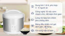 Panasonic 1.8 lít SR-MVN18LRAX 1.8 lít