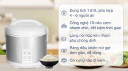 Panasonic 1.8 lít SR-MVN18LRAX 1.8 lít