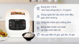 Sharp 1.8 lít KS-COM183MV-WH 1.8 lít