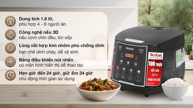 Tefal 1.8 lít RK737868 1.8 lít