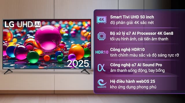 LG AI 4K 50UA8450PSA 50"