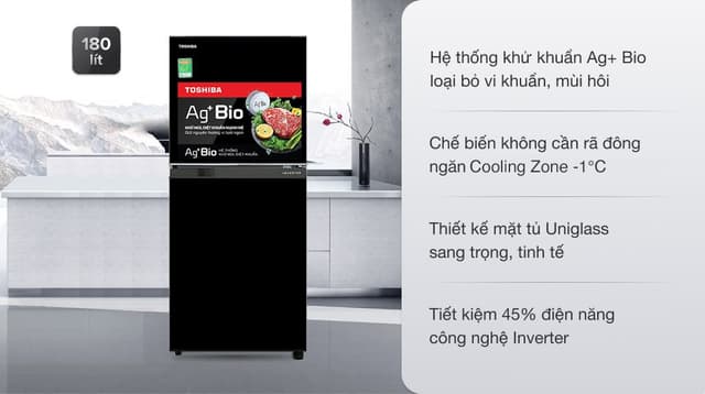 Toshiba Inverter 180 lít GR-B22VU UKG 180 lít