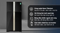 Hitachi Inverter 509 lít Multi Door R-FW650PGV8 GBK 509 lít