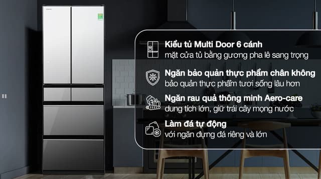 Hitachi Inverter 540 lít Multi Door R-HW540RV (X) 540 lít