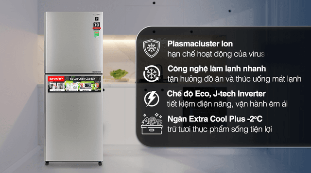 Sharp Inverter 330 lít SJ-XP352AE-SL 330 lít