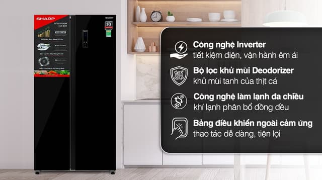 Sharp Inverter 442 lít Side By Side SJ-SBX440VG-BK 442 lít