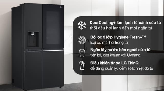 LG Inverter 635 Lít Side By Side InstaView Door-in-Door GR-X257BL 635 lít