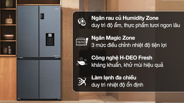 Aqua Inverter 469 lít Multi Door AQR-M536XA (WSL) 469 lít