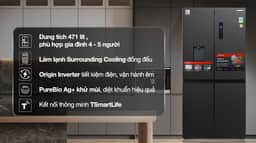 Toshiba Inverter 471 lít Multi Door GR-RF606WI-PMV(60)-AG 471 lít