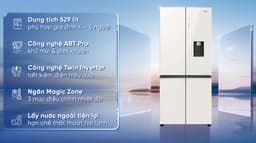 Aqua Inverter 529 lít Multi Door AQR-M600XA (WGC) 529 lít