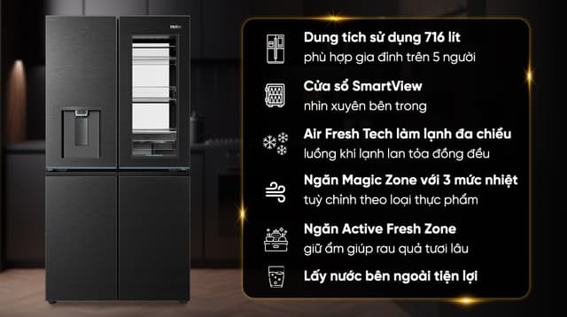 Haier Inverter 716 lít Multi Door HM829ASWMBVNU1 716 lít