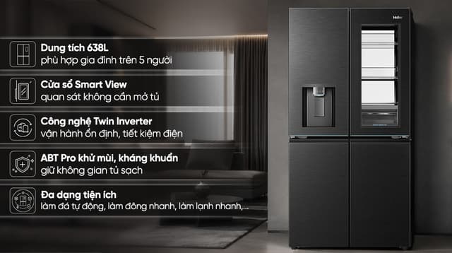 Haier Inverter 638 lít Multi Door HM800ASWMBVNU1 638 lít