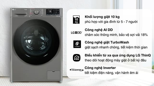 LG AI DD Inverter 10 kg FV1410S4M1 10kg