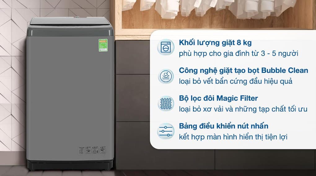 Máy giặt Hisense WTZQ8012UT 8kg