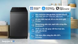 Samsung Inverter 15 kg WA80F15S5CSV 15kg