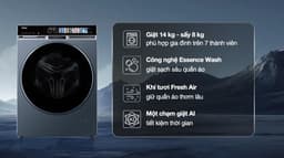 Haier Inverter giặt 14 kg - sấy 8 kg HWD140-BD14387GNU1 14kg