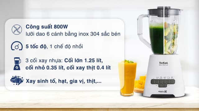 Máy xay sinh tố đa năng Tefal BlendForce Piano BL47YB66