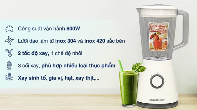 Máy xay sinh tố đa năng Sunhouse SHD5316