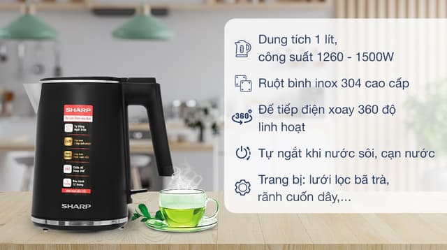 Sharp 1 lít EKJ-10DVPS-BK 1 lít