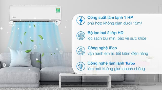 Midea Inverter 1 HP MAFA-09CDN8 0 BTU