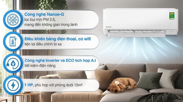 Panasonic Inverter 1 HP CU/CS-PU9AKH-8 9.040 BTU