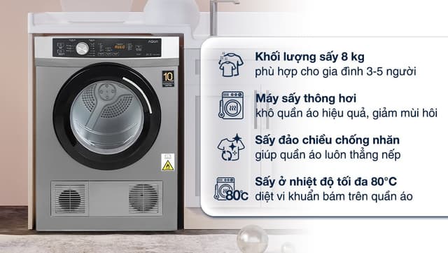 Aqua 8 kg AQH-V800H SS 8kg
