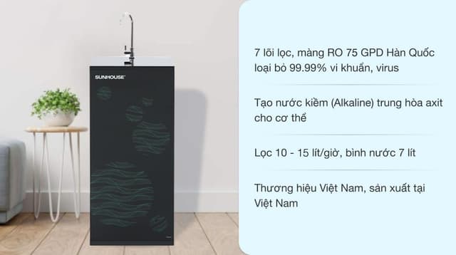 Máy lọc nước RO Sunhouse SHA8866K 7 lõi