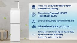 Máy lọc nước RO Hydrogen Toshiba TWP-N2396SVN(W) 10 lõi