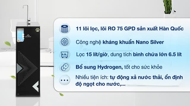 Máy lọc nước RO Hydrogen Hòa Phát HPR526 11 lõi