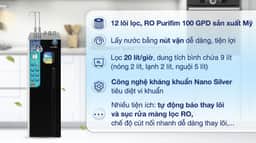 Máy lọc nước RO nóng nguội lạnh Hydrogen ion kiềm Karofi KAE-S688 12 lõi