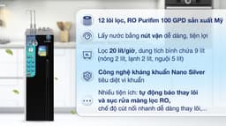 Máy lọc nước RO nóng nguội lạnh Hydrogen ion kiềm Karofi KAE-S688 12 lõi