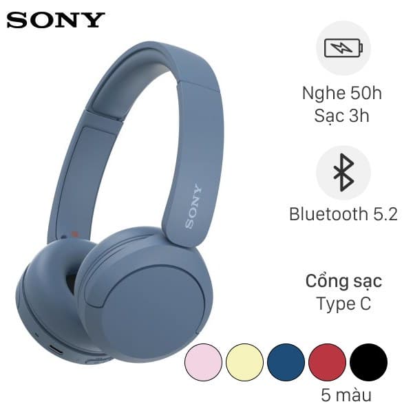 Tai nghe Bluetooth chụp tai Sony WH-CH520, một mẫu phụ kiện âm thanh trong danh mục