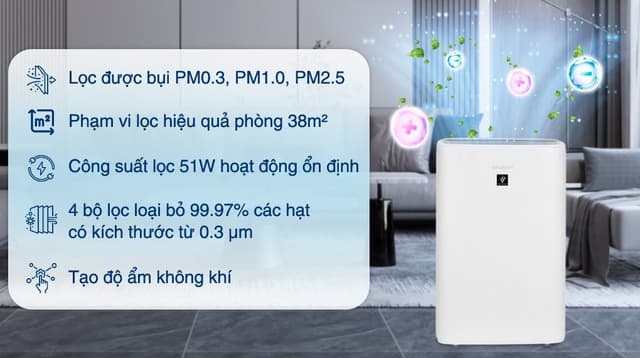 Máy lọc không khí tạo ẩm Sharp KI-N50V-W 51W