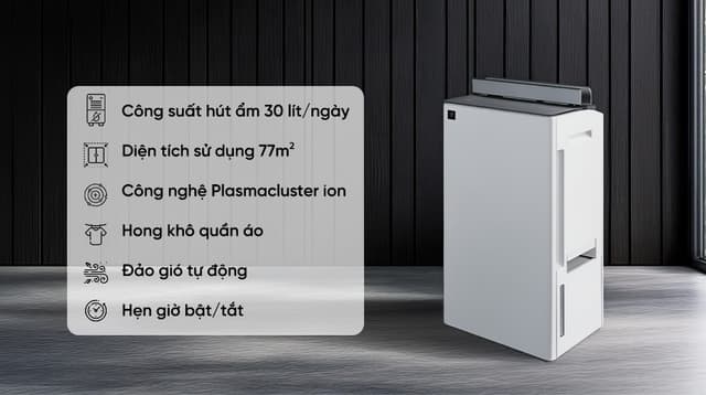 Máy hút ẩm Sharp DW-T30HV-W