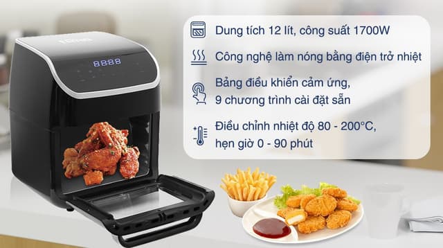 Ferroli Lò chiên không dầu Ferroli 12 lít FAF-12D 12 lít