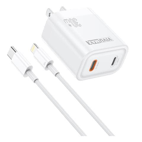 Bộ củ cáp 2 cổng Vivumax C30i 30W kèm cáp C to Lightning