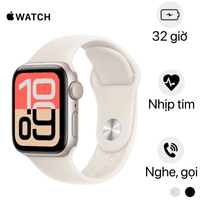 Apple Watch SE 3 (GPS) Viền Nhôm Dây Cao Su Size M/L 40mm