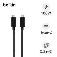Cáp Belkin Thunderbolt 3 USB-C 100W UHD 5K 0.8m F2CD084