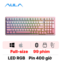 Bàn phím cơ không dây AULA F99 Hồng Gradient