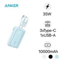 Pin dự phòng Anker Zolo 10000mAh 35W tích hợp 2 cáp USB-C A110L