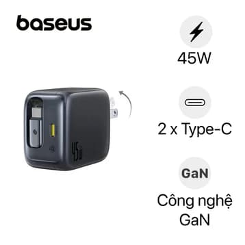 Sạc Baseus EnerCore 2C 45W (1C + cáp USB-C rút gọn) CJ11
