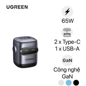 Sạc Ugreen Robot Uno Gan Nexode Gen 2 2C1A 65W X662