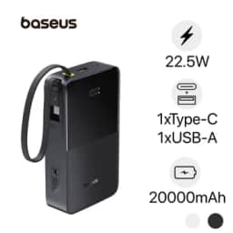 Pin dự phòng Baseus Enerfill Bipow 2 Pro màn hình số 20.000mAh 22.5W kèm cáp