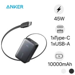 Pin sạc dự phòng Anker Nano 10000mAh 45w 1C1A tích hợp cáp USB-C A1638
