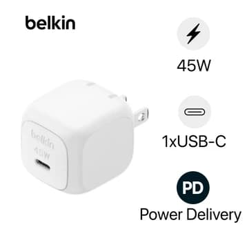 Sạc nhanh Belkin 45W 1 cổng USB-C PD/PPS Cubic Wall Charger