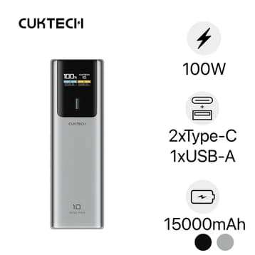 Pin dự phòng Cuktech P+Series 2C1A 15000mAh 100W có màn hình No.10 Plus PB150P