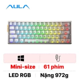 Bàn phím cơ có dây Aula AG60 Xám