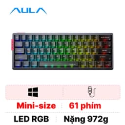 Bàn phím cơ có dây Aula AG60 Xám